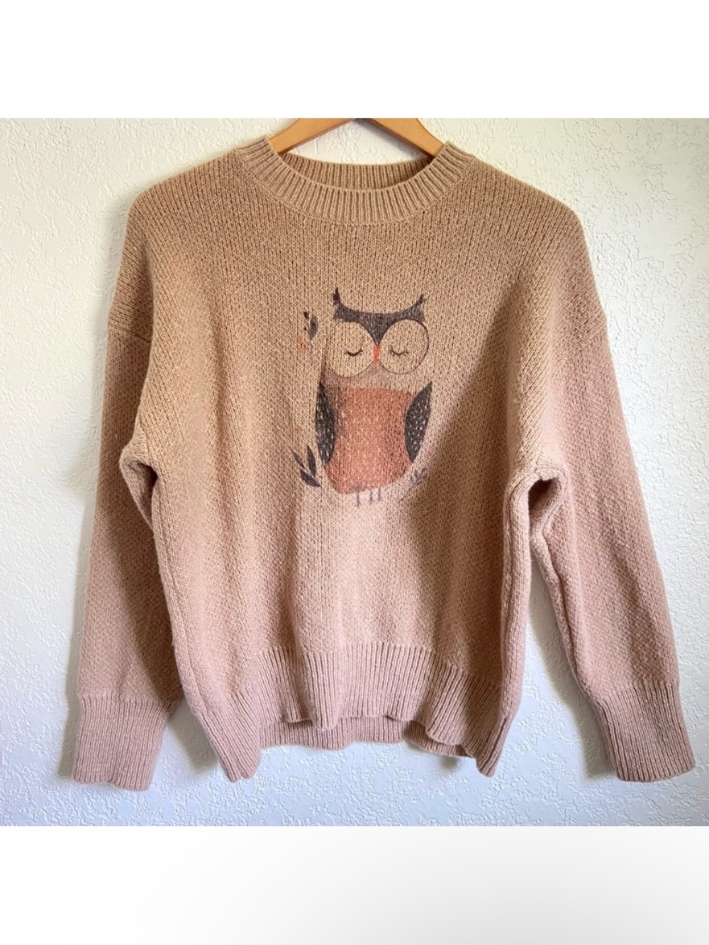 Light Brown Sleeping Owl Sweater